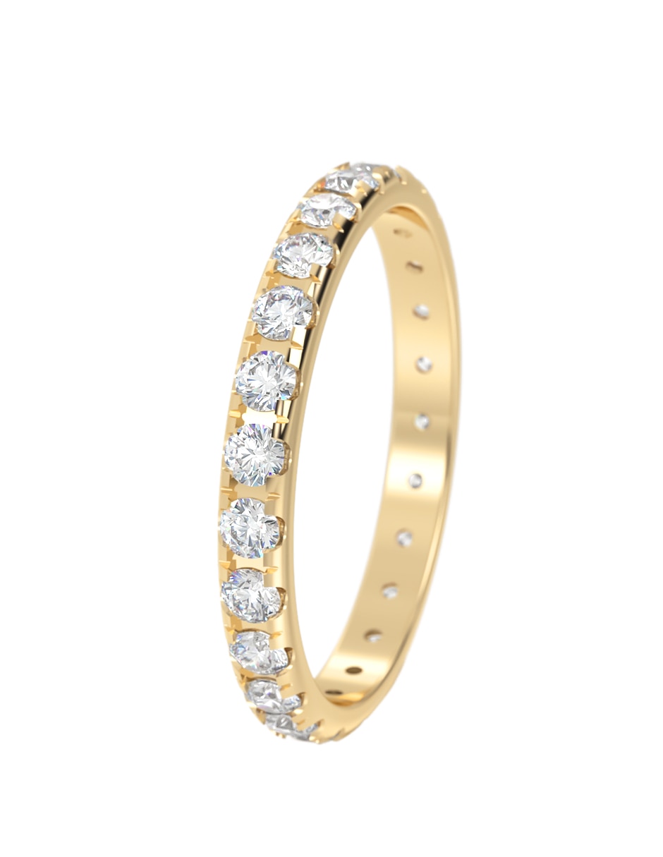 Anillo Abba Joyas 14 K de Oro Zirconia Brillante